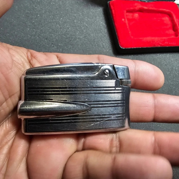 Vintage Ronson Premiere Silver Tone Gold Accent Adonis Varaflame Lighter In Case - Picture 3 of 9